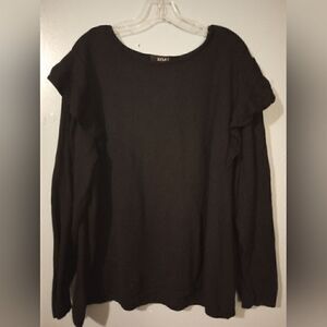 Ana ruffle long sleeve knit top